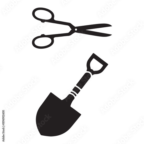 Shovel isolated on a white background for gardening and digging work