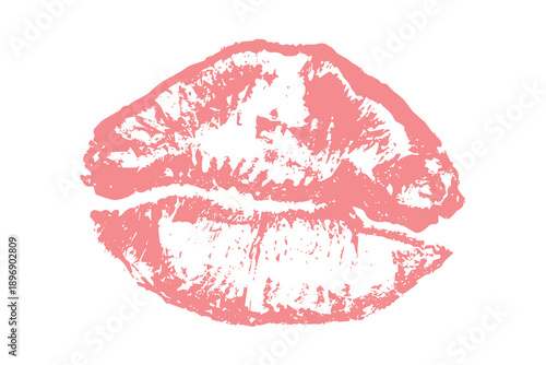 Lipstick kiss mark Romantic lip print Imprint of lips kiss Sexy lips makeup Female mouth Love symbol Design element for beauty fashion poster Valentines Day wedding