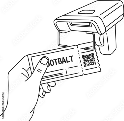 Person scanning ticket with qr code at ticket counter