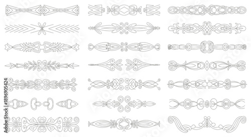 Collection of Elegant Ornate Vector Dividers and Decorative Borders for Design