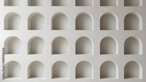 Minimal White Arch Niche Wall Pattern Background