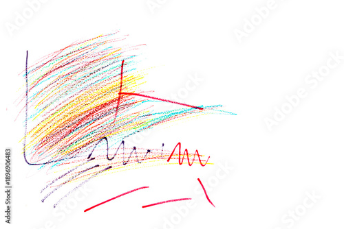 Wallpaper Mural artistic scribbling circle, colorful hatching, grunge abstract isolated on white background and texture, design element Torontodigital.ca