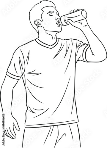 Man drinking from a water bottle