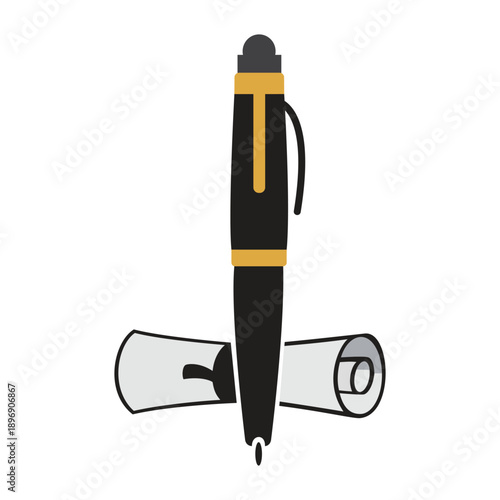 Executive Fountain Pen and Scroll Logo - For Legal and Academic Branding with a Pen Icon for Law Firms and Educational Consultants