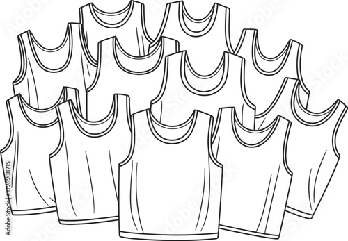 Collection of white tank tops for men and women