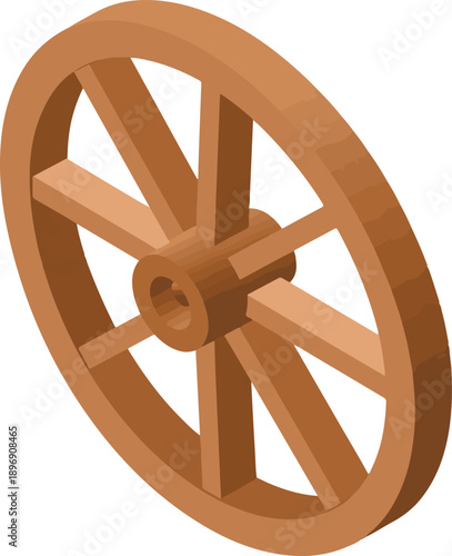 wooden wheel isolated on white