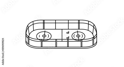 black and white icon of hockey stick simple line art ice sport equipment illustration minimalistic design athletic gear concept competition