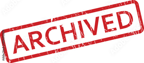 A red distressed rubber stamp with the word ARCHIVED prominently displayed on a clean white background