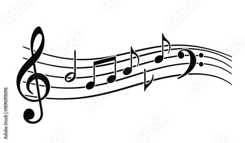 A musical composition with notes and symbols on a staff, , representing harmony and melody in music notation
