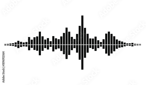 Black sound wave graphic with equalizer bars
