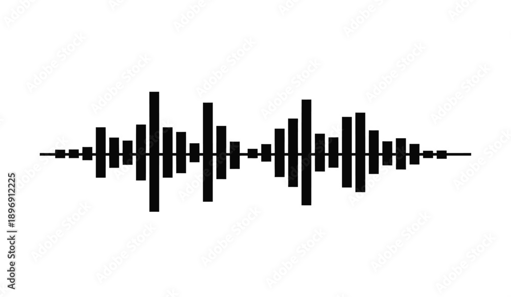 Fototapeta premium Sound wave pattern with varying amplitude and frequency