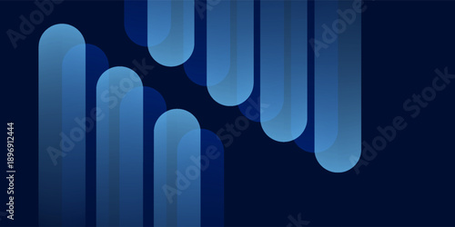 abstract blue liquid gradient color with rounded shape geometric decoration background. eps10 vector