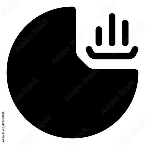 Pie chart icon for statistics, data and analysis