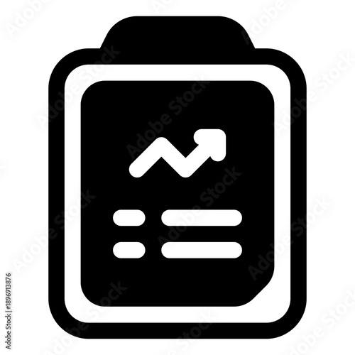 Clipboard with chart icon for plan, report and tracking