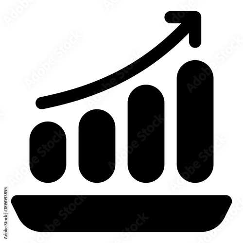 Chart growth icon for progress, performance and sales