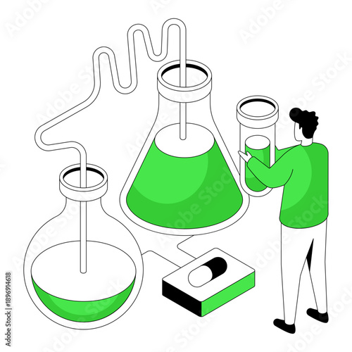An editable design illustration of lab test, experiment vector 