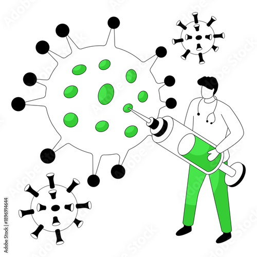 An illustration design of covid vaccination 