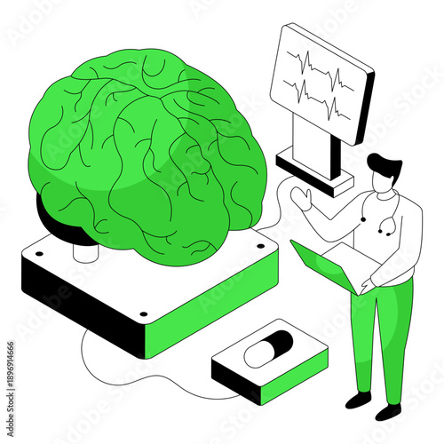 Premium download illustration of brain diagnosis 