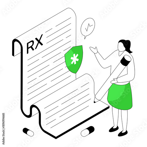 Trendy design illustration of prescription