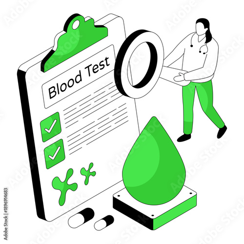 Premium download illustration of blood test analysis 
