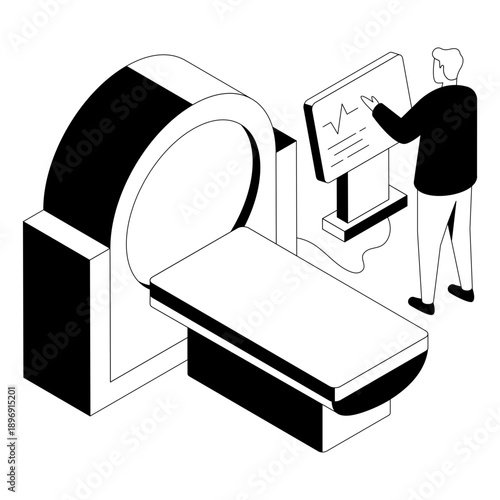 Perfect design illustration of CT scan