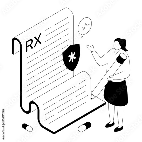 Trendy design illustration of prescription