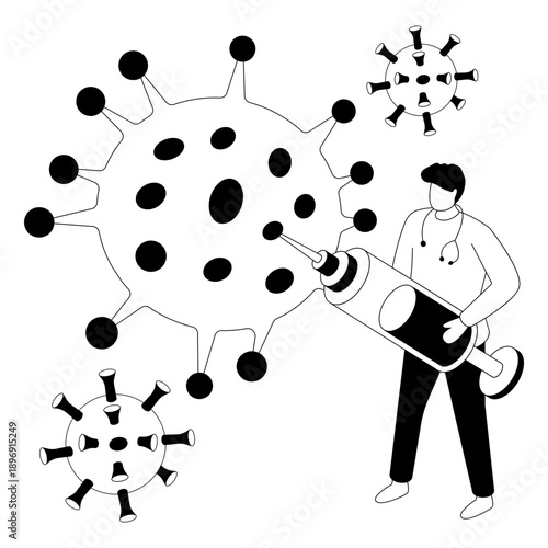 An illustration design of covid vaccination 