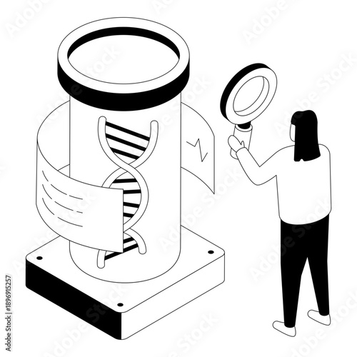 Deoxyribonucleic Acid illustration in isometric design