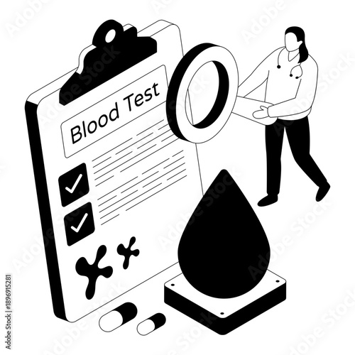 Premium download illustration of blood test analysis 
