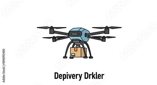 Modern delivery drone carrying a package for fast shipping.