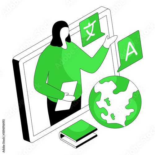      Vector design of language translation illustration