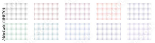 Colorful Seamless Square Pattern Set on White Background Vector Illustration.