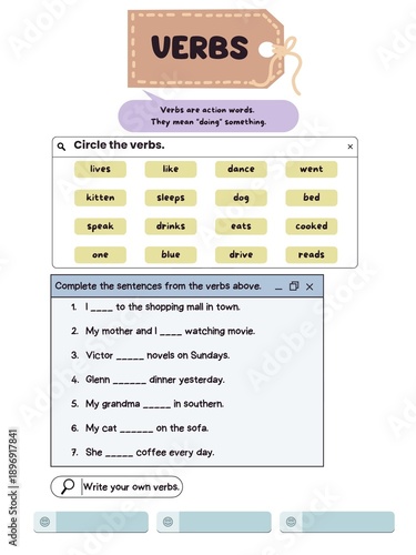 Verbs finding exercise