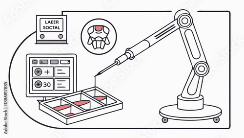 Automated Robotic Arm Dispensing Liquid into Lab Tray for Scientific Research and Medical Development