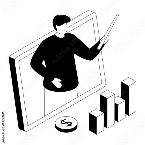 A unique design illustration of business lecture 