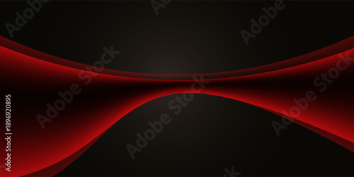 Dynamic Red Abstract Waves on Dark Background eps10