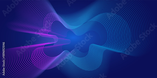 Blue and purple violet vector abstract particles soundwave