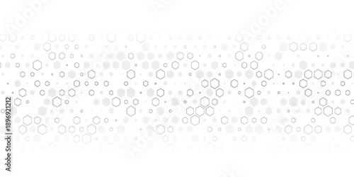 Seamless Pattern with Repeat hexagon grid cells on white background. Black honeycomb on a white background. Isometric geometry. 3D illustration