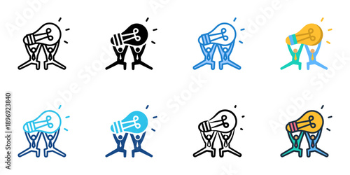 Innovation Culture icons set multiple style collection. Editable stroke 
