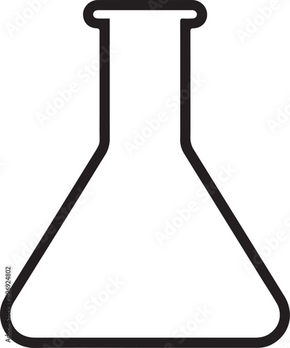 Vector illustration of a test tube and laboratory flask isolated as a black equipment object on a white background