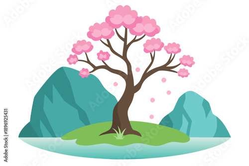 spring landscape with trees