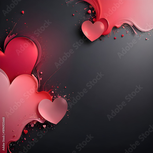 Abstract Red and Black Wavy Background with Light