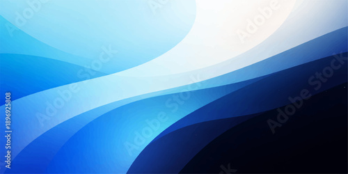 An abstract blue wave background features a flowing vector design with smooth curves and light motion patterns to create a futuristic soft texture illustration