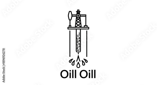 Oil Rig Pumping Crude Oil Energy Resource Industry.