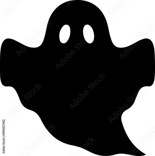 Haunting spectral apparition silhouette, perfect for Halloween celebrations, spooky designs, and supernatural themed events
