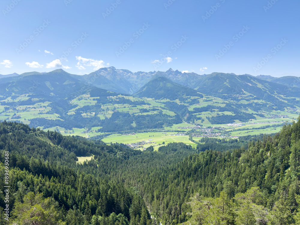 Fototapeta premium A summer landscape Mountain from the Austrian Dachstein region which is a all year fascinating vacation region