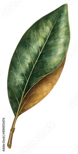 Magnolia Leaf Isolated on Transparent Background