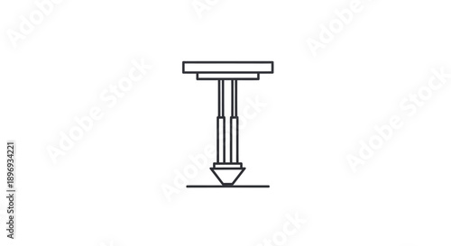 Adjustable Leveling Foot Line Icon for Furniture or Equipment Support.