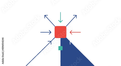 Red Square with Arrows and Pointer.