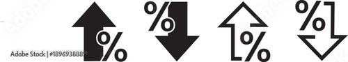 Percentage change icons with arrows